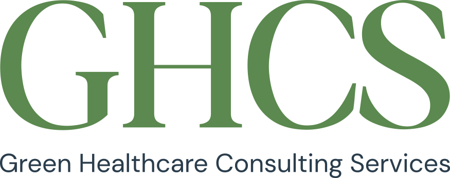 GHCS logo with "Green Healthcare Consulting Services" written below in green and gray text.